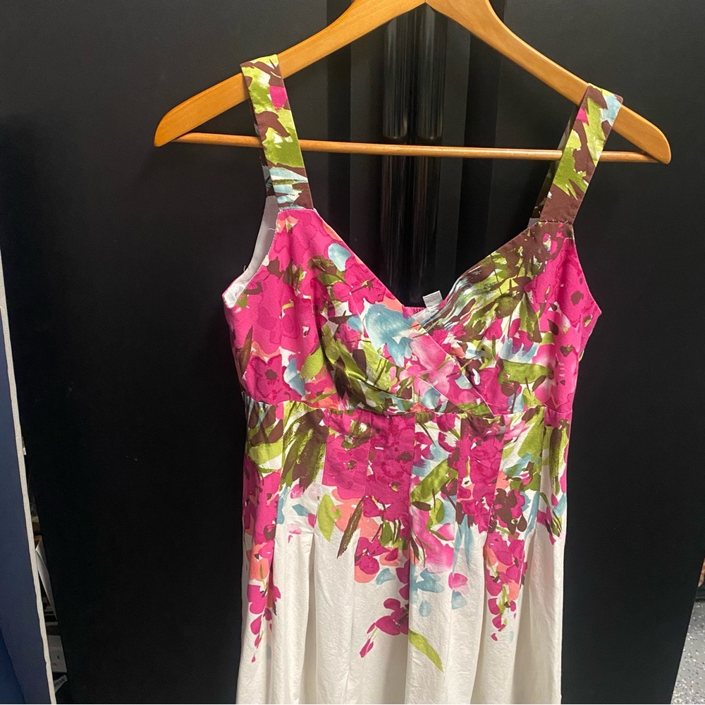 Floral Pink and Green Women's Dress